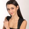Náušnice s růženínem 234-956-RQ4047