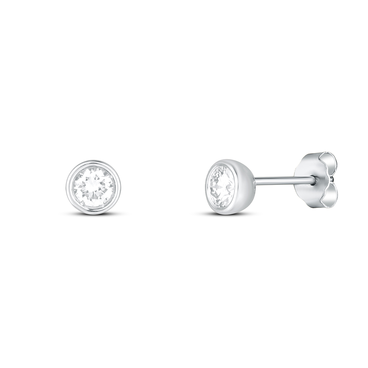 Levně Náušnice s laboratorními diamanty 13L-165-5030PU 1.35g