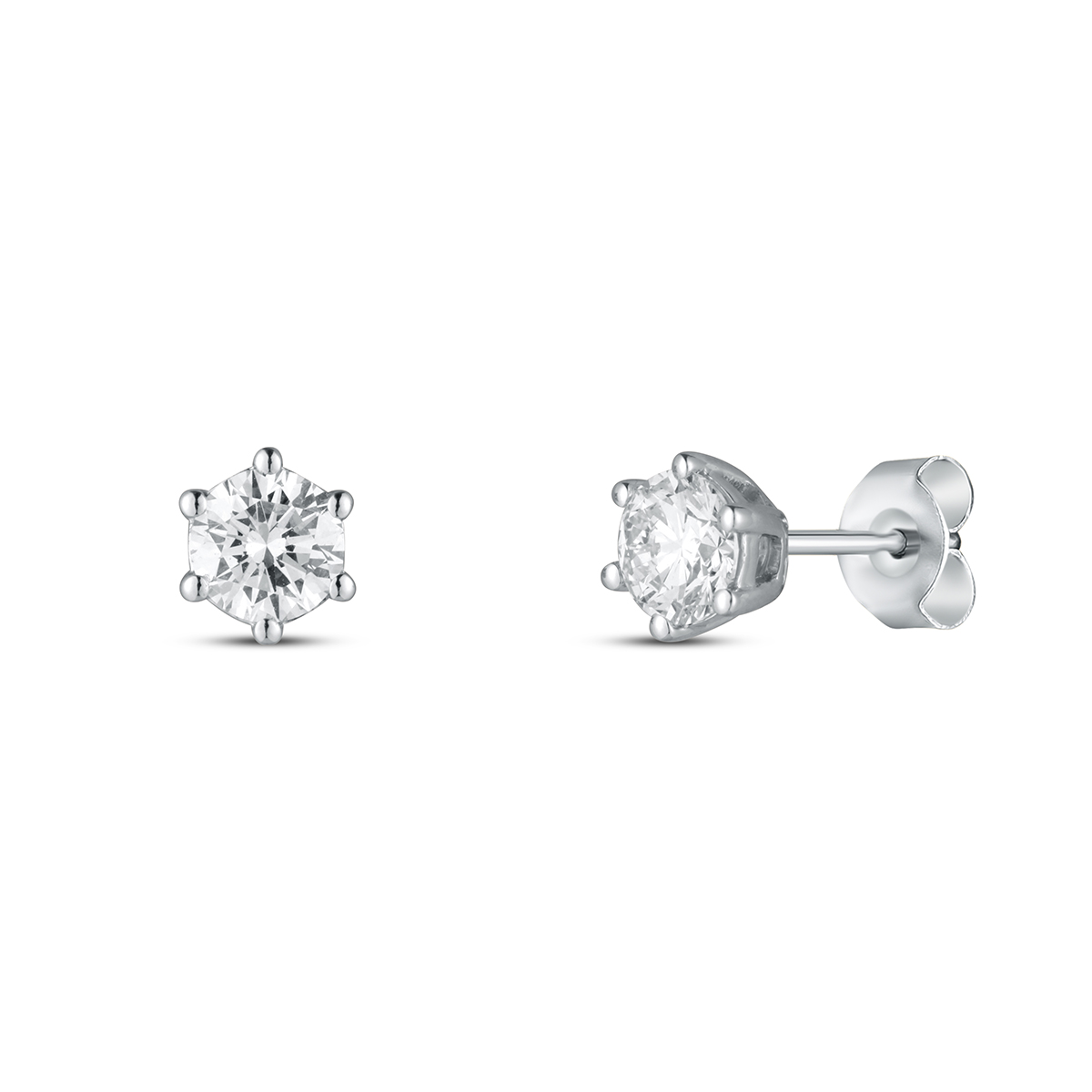 Levně Náušnice s laboratorními diamanty 13L-166-6050PU 1.30g